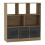 (Oak, Metal) 8 Cube Asymmetrical Storage Bookcase and Shelving Unit 1