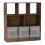 (Rustic Brown, Metal) 8 Cube Asymmetrical Storage Bookcase and Shelving Unit 1