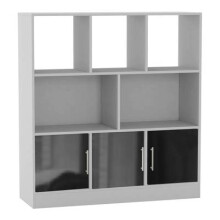 (White, Gloss) 8 Cube Asymmetrical Storage Bookcase and Shelving Unit