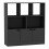 (Black, Plain) 8 Cube Asymmetrical Storage Bookcase and Shelving Unit 1