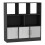 (Black, Gloss) 8 Cube Asymmetrical Storage Bookcase and Shelving Unit 1
