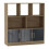 (Oak, Gloss) 8 Cube Asymmetrical Storage Bookcase and Shelving Unit 1