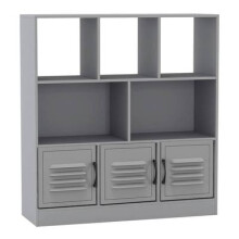 (Grey, Metal) 8 Cube Asymmetrical Storage Bookcase and Shelving Unit