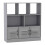 (Grey, Metal) 8 Cube Asymmetrical Storage Bookcase and Shelving Unit 1