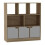 (Oak, Plain) 8 Cube Asymmetrical Storage Bookcase and Shelving Unit 1