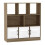 (Oak, Metal) 8 Cube Asymmetrical Storage Bookcase and Shelving Unit 1
