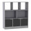 (Grey, Plain) 8 Cube Asymmetrical Storage Bookcase and Shelving Unit 1
