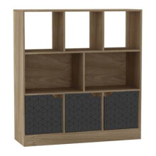 (Oak, Geo) 8 Cube Asymmetrical Storage Bookcase and Shelving Unit