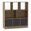(Oak, Geo) 8 Cube Asymmetrical Storage Bookcase and Shelving Unit 1