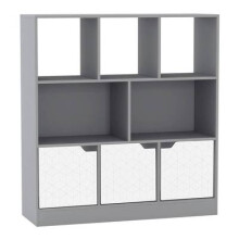 (Grey, Geo) 8 Cube Asymmetrical Storage Bookcase and Shelving Unit