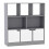 (Grey, Geo) 8 Cube Asymmetrical Storage Bookcase and Shelving Unit 1