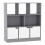(Grey, Plain) 8 Cube Asymmetrical Storage Bookcase and Shelving Unit 1