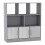 (Grey, Gloss) 8 Cube Asymmetrical Storage Bookcase and Shelving Unit 1