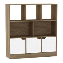 (Oak, Geo) 8 Cube Asymmetrical Storage Bookcase and Shelving Unit