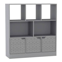 (Grey, Geo) 8 Cube Asymmetrical Storage Bookcase and Shelving Unit