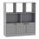 (Grey, Geo) 8 Cube Asymmetrical Storage Bookcase and Shelving Unit 1