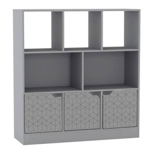 (Grey, Geo) 8 Cube Asymmetrical Storage Bookcase and Shelving Unit