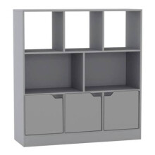 (Grey, Plain) 8 Cube Asymmetrical Storage Bookcase and Shelving Unit