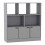(Grey, Plain) 8 Cube Asymmetrical Storage Bookcase and Shelving Unit 1