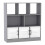 (Grey, Metal) 8 Cube Asymmetrical Storage Bookcase and Shelving Unit 1