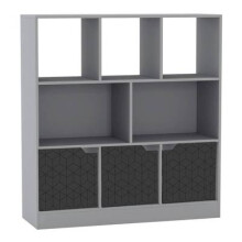 (Grey, Geo) 8 Cube Asymmetrical Storage Bookcase and Shelving Unit