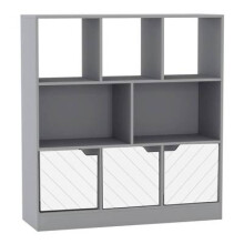 (Grey, Line) 8 Cube Asymmetrical Storage Bookcase and Shelving Unit