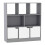 (Grey, Line) 8 Cube Asymmetrical Storage Bookcase and Shelving Unit 1