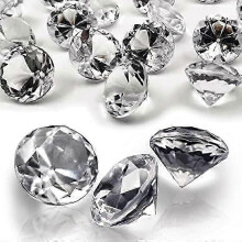 (white) 100Pcs 25mm Clear Acrylic Diamonds for Wedding Table Scatters, Vase Fillers, Gemstones Confetti