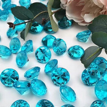 (blue) 100Pcs 25mm Clear Acrylic Diamonds for Wedding Table Scatters, Vase Fillers, Gemstones Confetti