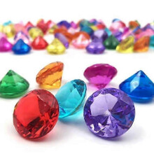 (multicolor) 100Pcs 25mm Clear Acrylic Diamonds for Wedding Table Scatters, Vase Fillers, Gemstones Confetti