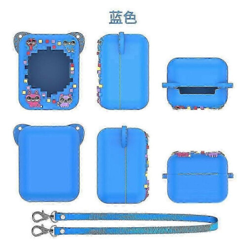 (Blue) Bitzee Interactive Digital Pet Silicone Case with Lanyard - Protective Skin Sleeve for Virtual Electronic Pets 1