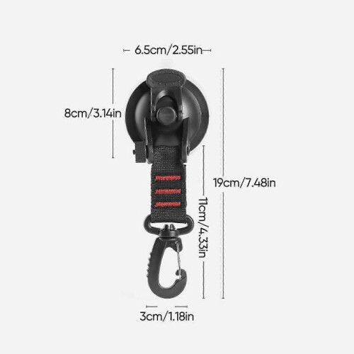 (Red) Heavy Duty Suction Cup Hooks for Trucks & Campers 2