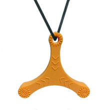(Orange) Chewelry Necklace for Kids & Adults - Autism ADHD Chew Toys for Biting & Teething