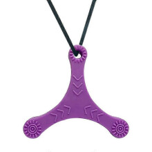 (Purple) Chewelry Necklace for Kids & Adults - Autism ADHD Chew Toys for Biting & Teething