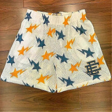 (white orange WJX, M) Eric Emanuel EE Basic Shorts - Men's & Women's Gym Workout Mesh Shorts