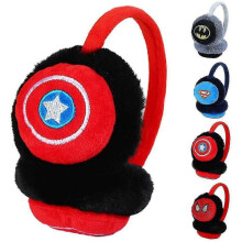 (Captain America) Kids Boys Girls Superhero Earmuffs Batman Spiderman Winter Warm Ear Warmer