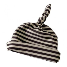 (Coffee bar Single knot) Adorable Striped Baby Beanie with Bear Ears - Soft & Cozy Infant Hat