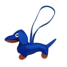 (Rope style, Royal blue) Dachshund Keychain PU Leather Dog Keyring Backpack Charm for Men Women