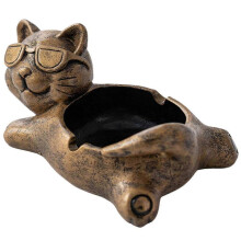 (Bronze) Cute Pig Ashtray - Pink Cartoon Animal Figurine for Collectors & Smokers