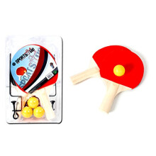 Set of 2 table tennis bats, 3 balls and 1 net racket game complete set table tennis 046579A multicoloured wood 25 cm sporting goods