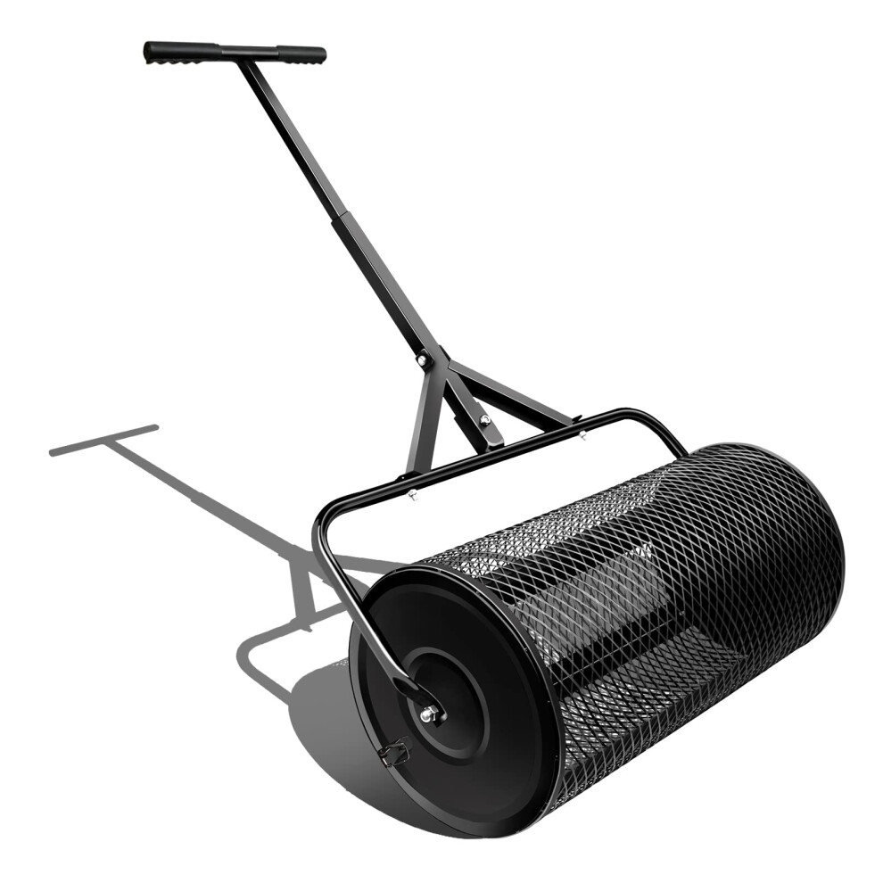 24 Inch Compost Spreader for Lawn and Garden  Adjustable Handle, Metal Mesh Basket-image-OPC-PHZS8N6-NEW