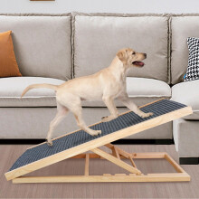 Folding Dog Ramp for Bed, Couch Car, 17' Adjustable Pet Ramp with NonSlip Rubber Mat