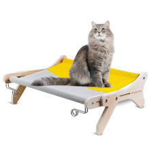 Cat Window Perch Large Cat Hammock Bed with Easy Setup Wooden Cat Seat Climber Brown