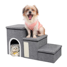 Dog Stairs for High Bed and Couch, 4 IN 1 Foldable Pet Stairs for Cats Small and Medium Dogs