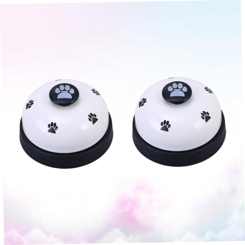 Dog Door Bells for Potty Training 2 Pack White Plastic Training Bells Flat Buttons for Easy 2
