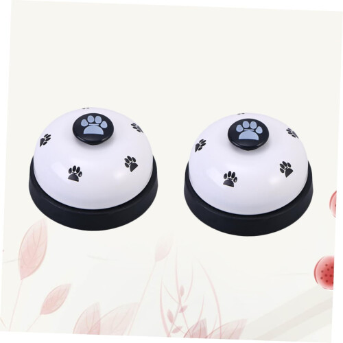 Dog Door Bells for Potty Training 2 Pack White Plastic Training Bells Flat Buttons for Easy 1
