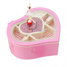 Jewelry Storage Heart Shaped Music Box - Wind Up Mechanism with Random Tracks - Ideal for Rings and Necklaces