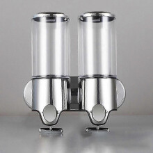 Stainless Steel Double Head Soap Dispenser 1000ml Manual Shampoo Pump - Black