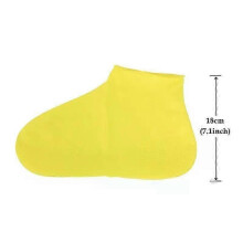 (L, Short-Yellow) Waterproof Silicone Shoe Covers Anti-Slip Rain Boot Protectors Unisex Reusable Outdoor Sneaker Guards