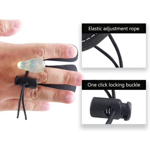 Archery Finger Tab Double Layer Protective Pad Black 1 Piece 2